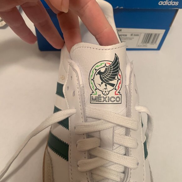 Samba Team Mexico, White and Green Adidas Sambas, Men's 7, New in Box - Picture 3 of 7